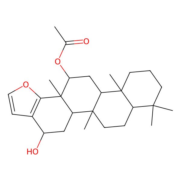 2D Structure of [(4S,5aS,5bR,7aS,11aS,11bR,13S,13aR)-4-hydroxy-5b,8,8,11a,13a-pentamethyl-4,5,5a,6,7,7a,9,10,11,11b,12,13-dodecahydrophenanthro[1,2-g][1]benzofuran-13-yl] acetate