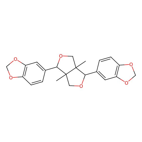 2D Structure of 5-[(3S,3aR,6S,6aR)-3-(1,3-benzodioxol-5-yl)-3a,6a-dimethyl-1,3,4,6-tetrahydrofuro[3,4-c]furan-6-yl]-1,3-benzodioxole