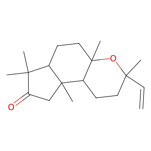 2D Structure of (3R,4aR,6aR,9aS,9bR)-3-ethenyl-3,4a,7,7,9a-pentamethyl-2,5,6,6a,9,9b-hexahydro-1H-cyclopenta[f]chromen-8-one