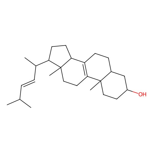 2D Structure of (3S,5S,10S,13R,14R,17R)-10,13-dimethyl-17-[(E,2R)-5-methylhex-3-en-2-yl]-2,3,4,5,6,7,11,12,14,15,16,17-dodecahydro-1H-cyclopenta[a]phenanthren-3-ol