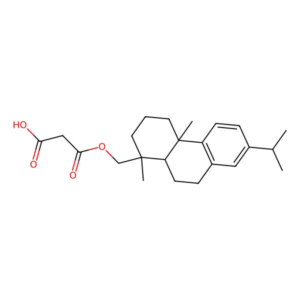2D Structure of 3-[[(1S,4aR)-7-isopropyl-1,4a-dimethyl-2,3,4,9,10,10a-hexahydrophenanthren-1-yl]methoxy]-3-oxo-propanoic acid