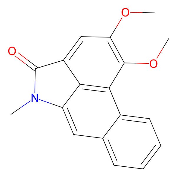 2D Structure of 14,15-Dimethoxy-10-methyl-10-azatetracyclo[7.6.1.02,7.012,16]hexadeca-1(16),2,4,6,8,12,14-heptaen-11-one