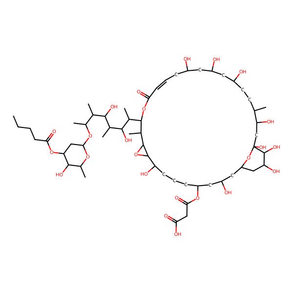 2D Structure of 3-[[(1R,17Z,30S,31R,32S)-14-[3,5-dihydroxy-7-[(2S,4R,5S,6R)-5-hydroxy-6-methyl-4-pentanoyloxyoxan-2-yl]oxy-4,6-dimethyloctan-2-yl]-3,9,20,22,24,28,30,31,32-nonahydroxy-13,27-dimethyl-16-oxo-11,15,34-trioxatricyclo[28.3.1.010,12]tetratriacont-17-en-5-yl]oxy]-3-oxopropanoic acid