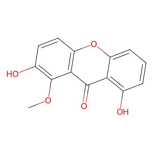 2D Structure of 2,8-Dihydroxy-1-methoxyxanthone 2D Structure of 2,8-Dihydroxy-1-methoxyxanthone