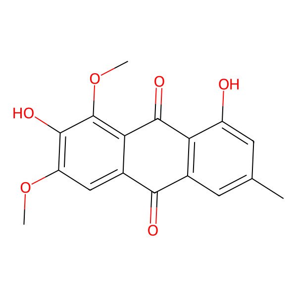 2D Structure of 2,8-Dihydroxy-1,3-dimethoxy-6-methylanthracene-9,10-dione