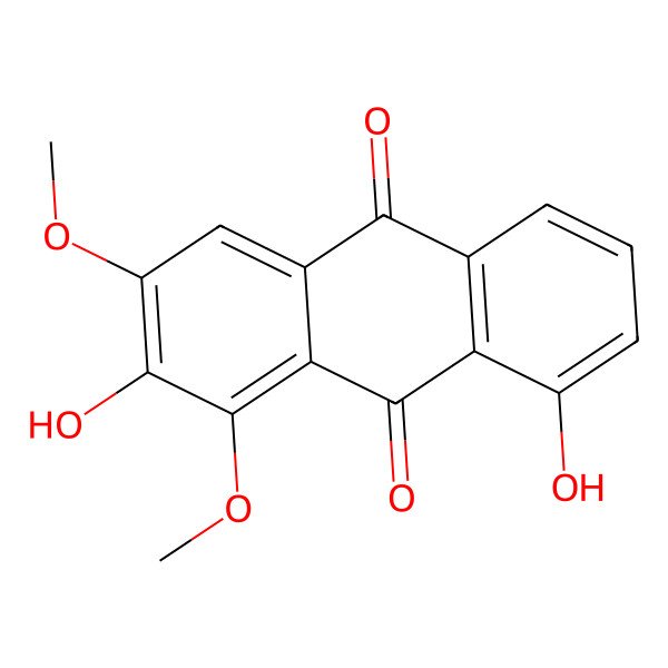 2D Structure of 2,8-Dihydroxy-1,3-dimethoxyanthraquinone