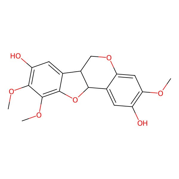 2D Structure of 2,8-Dihydroxy-3,9,10-trimethoxypterocarpan
