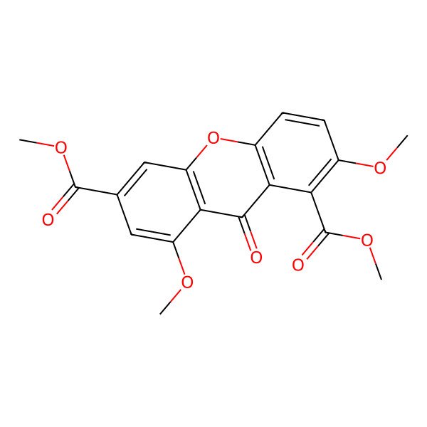 2D Structure of 2,8-Dimethoxy-1,6-dimethoxycarbonyl-xanthen-9-one