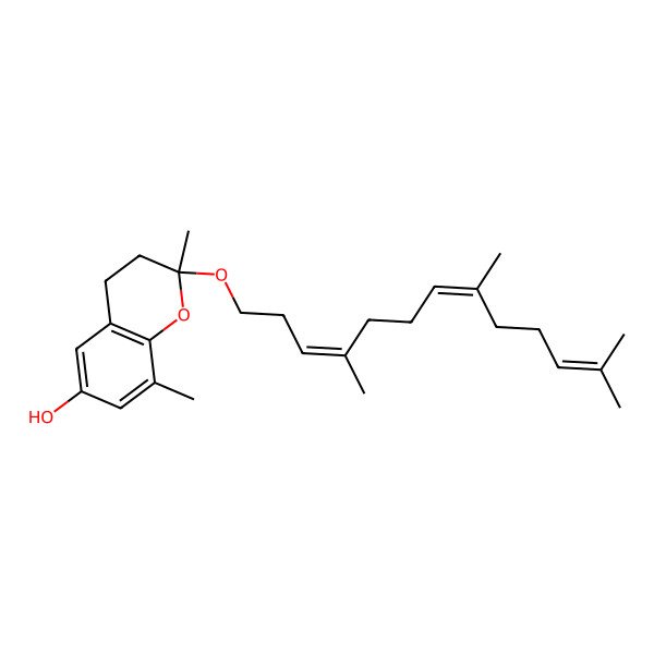 2D Structure of 2,8-Dimethyl-2-(4,8,12-trimethyltrideca-3,7,11-trienoxy)-3,4-dihydrochromen-6-ol