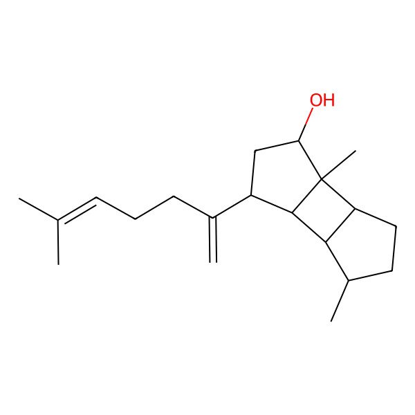 2D Structure of 2,8-Dimethyl-5-(6-methylhepta-1,5-dien-2-yl)tricyclo[5.3.0.02,6]decan-3-ol