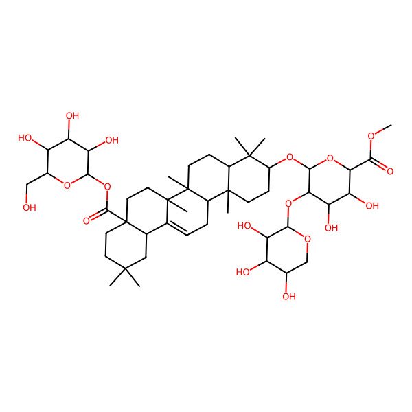 2D Structure of 28-Glucosyloleanolic acid 3-[arabinosyl-(1->2)-6-methylglucuronide]