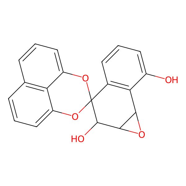 2D Structure of spiro[2,4-dioxatricyclo[7.3.1.05,13]trideca-1(12),5,7,9(13),10-pentaene-3,3'-2,7b-dihydro-1aH-naphtho[1,2-b]oxirene]-2',7'-diol