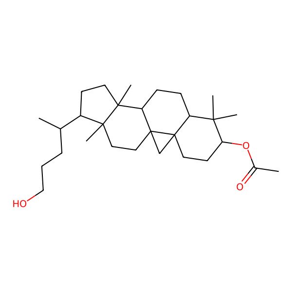 2D Structure of [(1S,3R,6S,8R,11S,12S,15R,16R)-15-[(2R)-5-hydroxypentan-2-yl]-7,7,12,16-tetramethyl-6-pentacyclo[9.7.0.01,3.03,8.012,16]octadecanyl] acetate