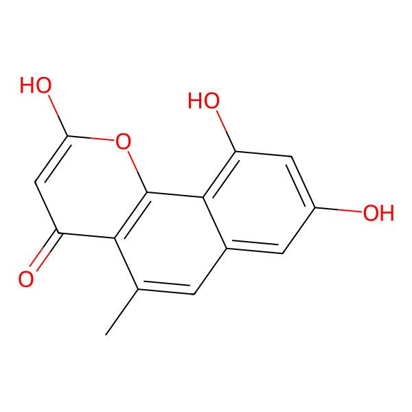 2D Structure of 2,8,10-trihydroxy-5-methylbenzo[h]chromen-4-one