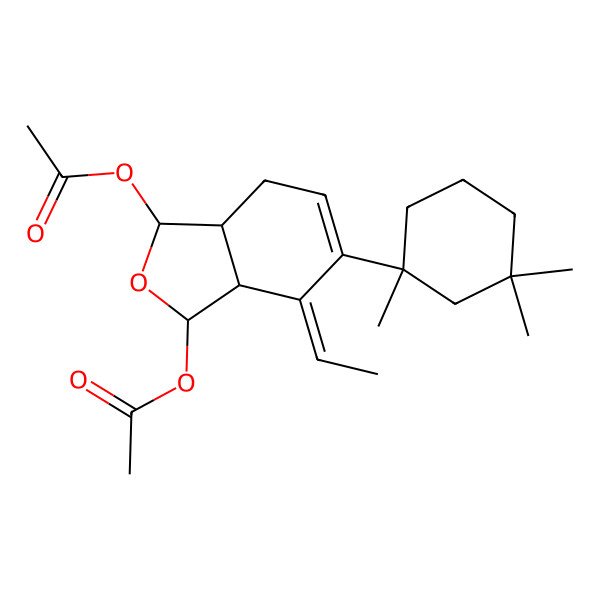2D Structure of [3-acetyloxy-4-ethylidene-5-(1,3,3-trimethylcyclohexyl)-3,3a,7,7a-tetrahydro-1H-2-benzofuran-1-yl] acetate
