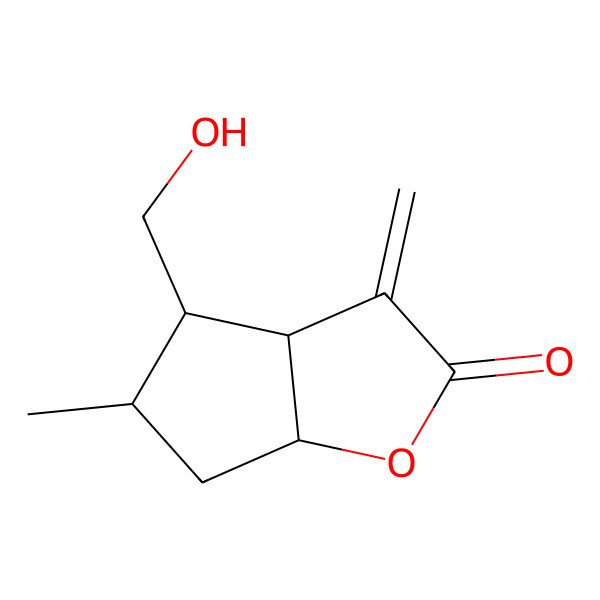 2D Structure of (3aS,4R,5S,6aS)-4-(hydroxymethyl)-5-methyl-3-methylidene-4,5,6,6a-tetrahydro-3aH-cyclopenta[b]furan-2-one