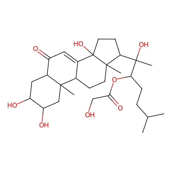 2D Structure of [2-hydroxy-6-methyl-2-(2,3,14-trihydroxy-10,13-dimethyl-6-oxo-2,3,4,5,9,11,12,15,16,17-decahydro-1H-cyclopenta[a]phenanthren-17-yl)heptan-3-yl] 2-hydroxyacetate