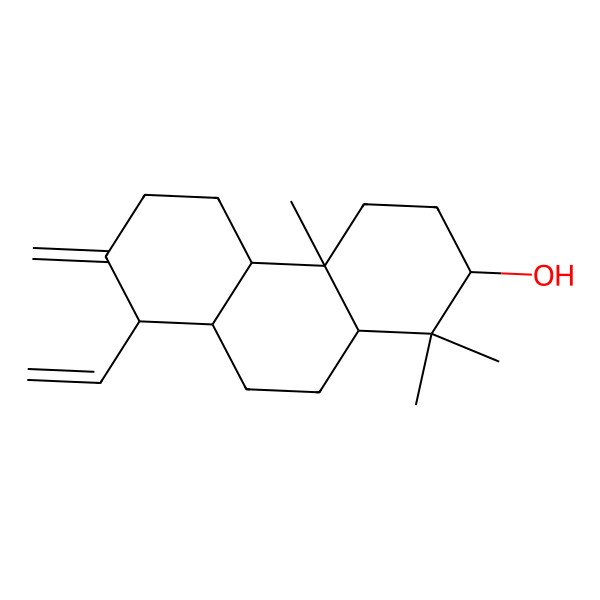 2D Structure of (2S,4aR,4bS,8R,8aR,10aR)-8-ethenyl-1,1,4a-trimethyl-7-methylidene-3,4,4b,5,6,8,8a,9,10,10a-decahydro-2H-phenanthren-2-ol