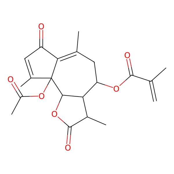 2D Structure of [(3R,3aR,4S,9aS,9bR)-9a-acetyloxy-3,6,9-trimethyl-2,7-dioxo-3a,4,5,9b-tetrahydro-3H-azuleno[4,5-b]furan-4-yl] 2-methylprop-2-enoate
