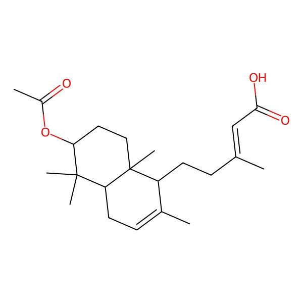 2D Structure of (E)-5-[(1S,4aR,6S,8aS)-6-acetyloxy-2,5,5,8a-tetramethyl-1,4,4a,6,7,8-hexahydronaphthalen-1-yl]-3-methylpent-2-enoic acid