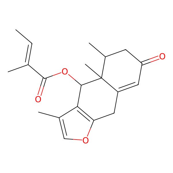 2D Structure of [(4S,4aR,5S)-3,4a,5-trimethyl-7-oxo-4,5,6,9-tetrahydrobenzo[f][1]benzofuran-4-yl] (Z)-2-methylbut-2-enoate