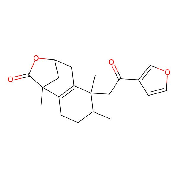 2D Structure of (1S,5R,6S,9S)-6-[2-(furan-3-yl)-2-oxoethyl]-1,5,6-trimethyl-10-oxatricyclo[7.2.1.02,7]dodec-2(7)-en-11-one