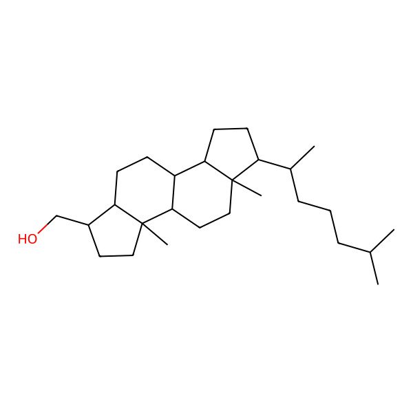 2D Structure of [(1S,3aR,3bS,5aR,6R,8aS,8bS,10aS)-3a,5a-dimethyl-6-[(2R)-6-methylheptan-2-yl]-1,2,3,3b,4,5,6,7,8,8a,8b,9,10,10a-tetradecahydroindeno[5,4-e]inden-1-yl]methanol
