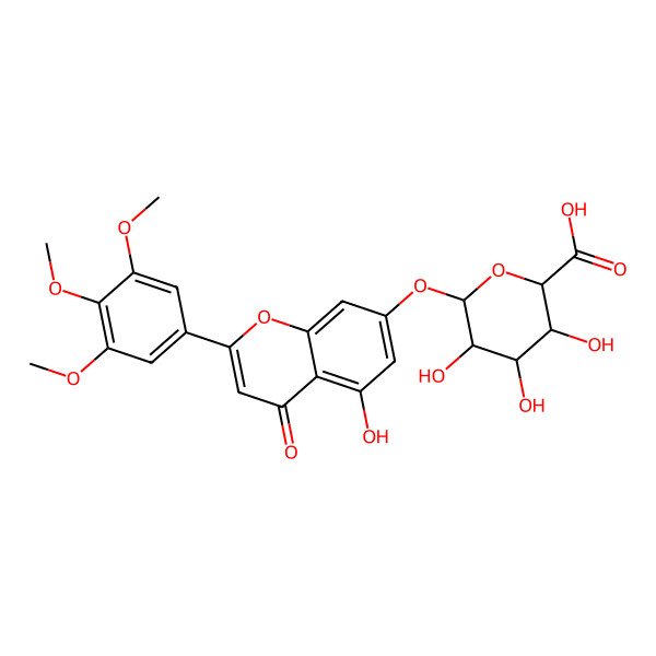 2D Structure of (2S,3S,4S,5R,6S)-3,4,5-trihydroxy-6-[5-hydroxy-4-oxo-2-(3,4,5-trimethoxyphenyl)chromen-7-yl]oxyoxane-2-carboxylic acid
