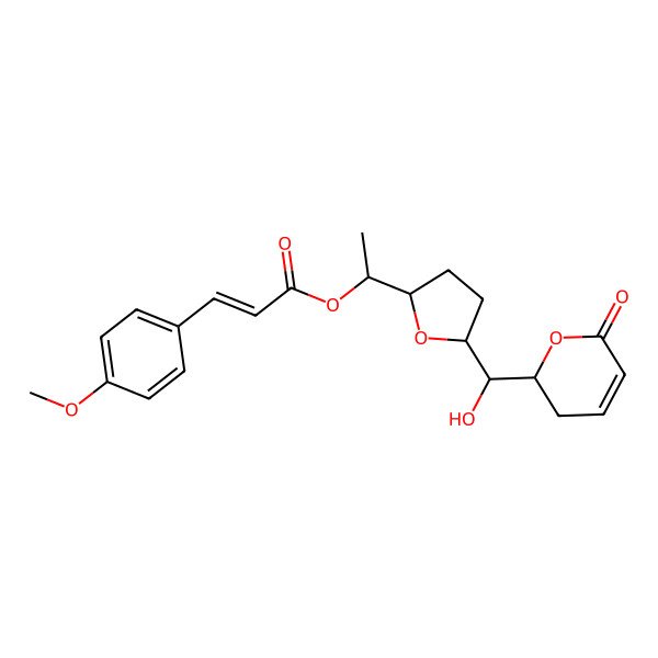 2D Structure of [(1S)-1-[(2S,5R)-5-[(S)-hydroxy-[(2R)-6-oxo-2,3-dihydropyran-2-yl]methyl]oxolan-2-yl]ethyl] (Z)-3-(4-methoxyphenyl)prop-2-enoate