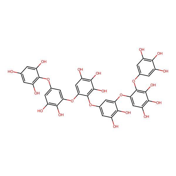2D Structure of 5-[5-[6-[2,3-Dihydroxy-5-(2,4,6-trihydroxyphenoxy)phenoxy]-2,3,4-trihydroxyphenoxy]-2,3-dihydroxyphenoxy]-4-(3,4,5-trihydroxyphenoxy)benzene-1,2,3-triol