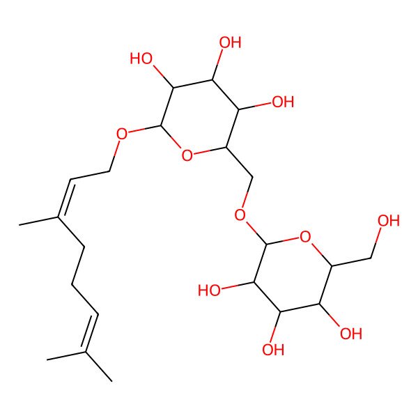 2D Structure of 2-[[6-(3,7-Dimethylocta-2,6-dienoxy)-3,4,5-trihydroxyoxan-2-yl]methoxy]-6-(hydroxymethyl)oxane-3,4,5-triol