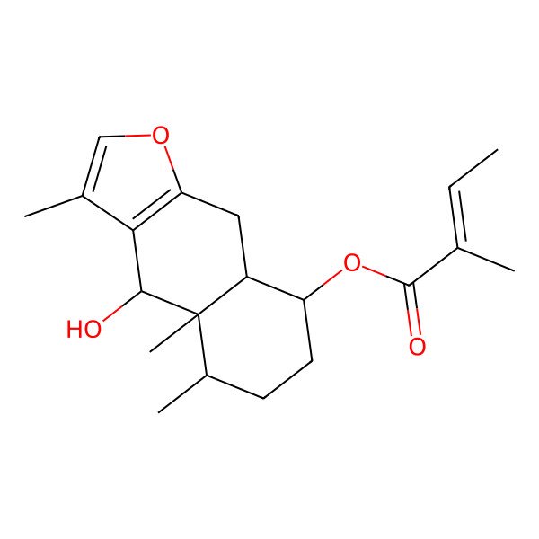 2D Structure of [(4S,4aR,5S,8R,8aR)-4-hydroxy-3,4a,5-trimethyl-5,6,7,8,8a,9-hexahydro-4H-benzo[f][1]benzofuran-8-yl] (Z)-2-methylbut-2-enoate