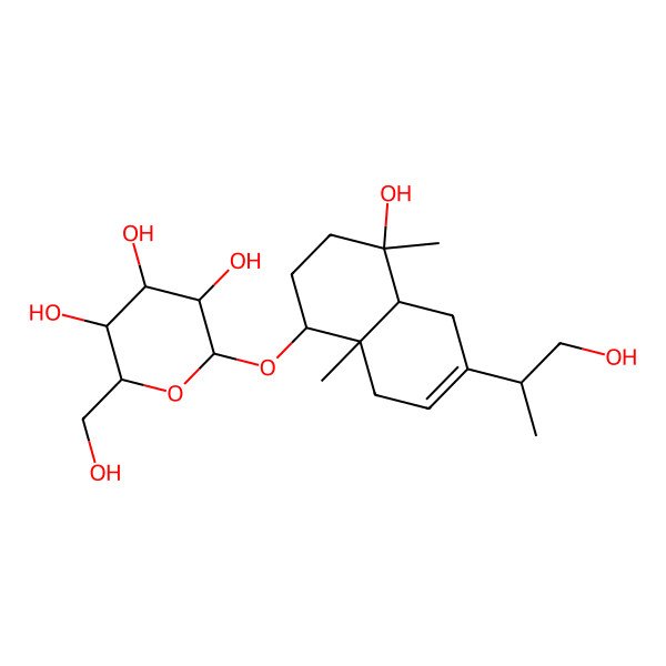 2D Structure of (2R,3R,4S,5S,6R)-2-[[(1R,4S,4aR,8aR)-4-hydroxy-6-[(2S)-1-hydroxypropan-2-yl]-4,8a-dimethyl-1,2,3,4a,5,8-hexahydronaphthalen-1-yl]oxy]-6-(hydroxymethyl)oxane-3,4,5-triol