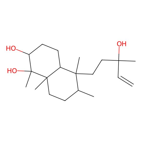 2D Structure of (1R,2R,4aR,5S,6R,8aR)-5-[(3S)-3-hydroxy-3-methylpent-4-enyl]-1,5,6,8a-tetramethyl-3,4,4a,6,7,8-hexahydro-2H-naphthalene-1,2-diol