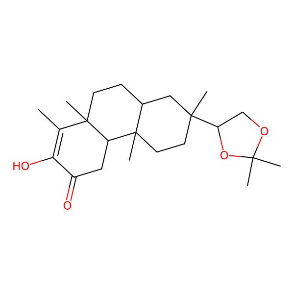 2D Structure of 7-(2,2-Dimethyl-1,3-dioxolan-4-yl)-2-hydroxy-1,4b,7,10a-tetramethyl-4,4a,5,6,8,8a,9,10-octahydrophenanthren-3-one