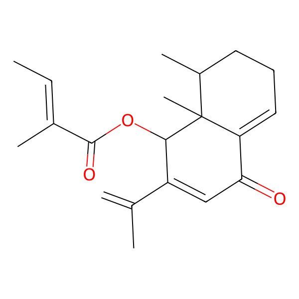 2D Structure of [(1R,8S,8aR)-8,8a-dimethyl-4-oxo-2-prop-1-en-2-yl-1,6,7,8-tetrahydronaphthalen-1-yl] (Z)-2-methylbut-2-enoate