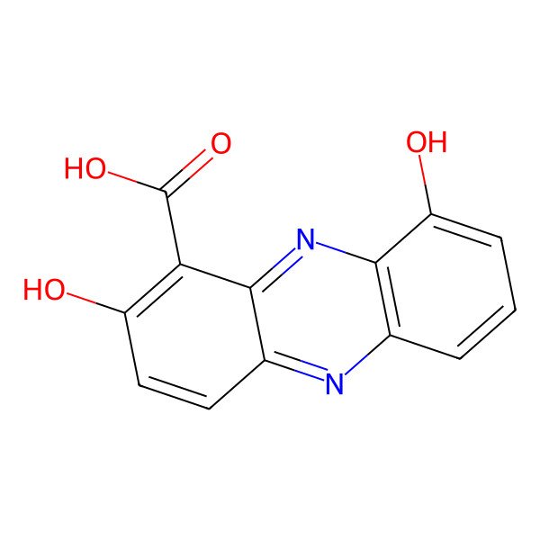 2D Structure of 2,9-Dihydroxyphenazine-1-carboxylic acid