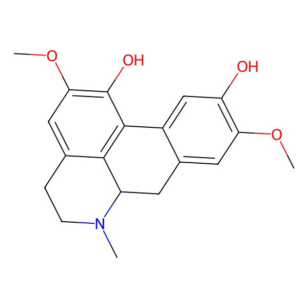 2D Structure of 2,9-dimethoxy-6-methyl-5,6,6a,7-tetrahydro-4H-dibenzo[de,g]quinoline-1,10-diol