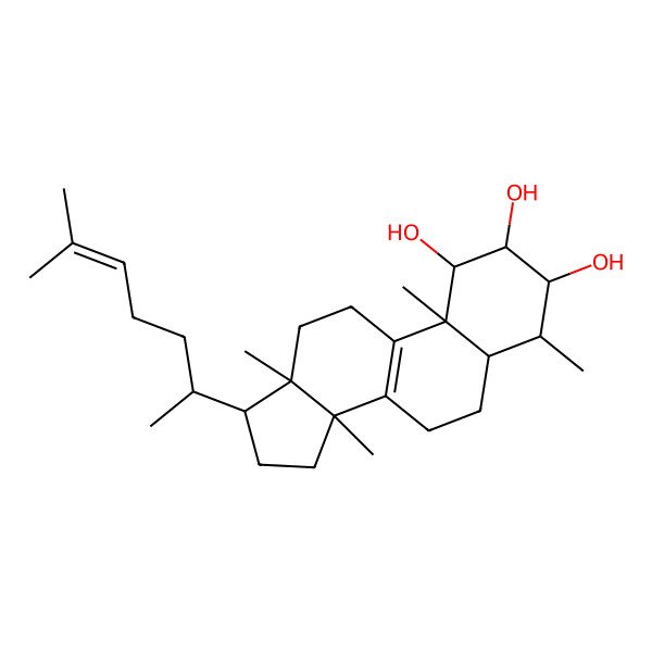 2D Structure of 29-Norlanosta-8,24-diene-1alpha,2alpha,3beta-triol