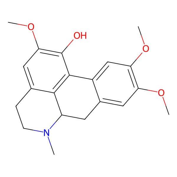 2D Structure of 2,9,10-trimethoxy-6-methyl-5,6,6a,7-tetrahydro-4H-dibenzo[de,g]quinolin-1-ol