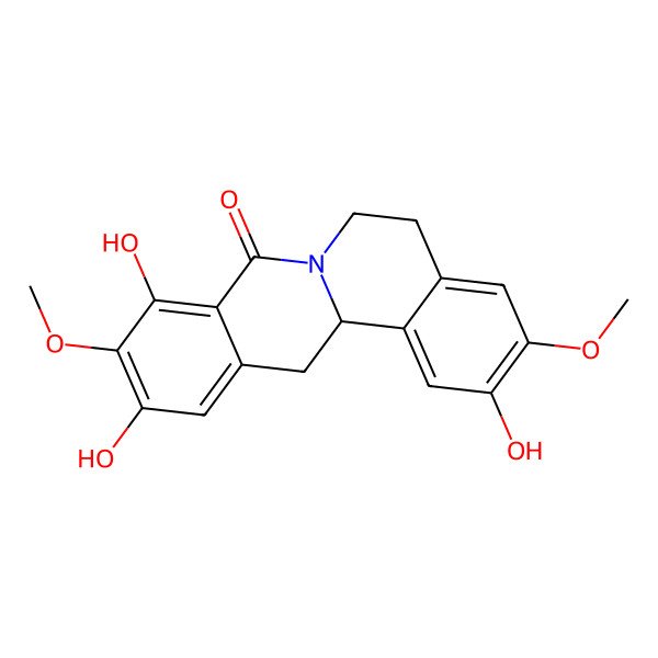 2D Structure of 2,9,11-Trihydroxy-3,10-dimethoxy-5,6,13,13a-tetrahydroisoquinolino[2,1-b]isoquinolin-8-one