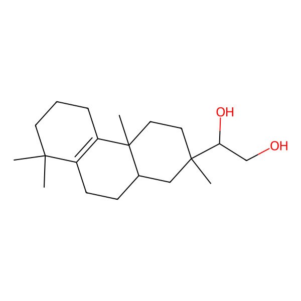 2D Structure of (1S)-1-[(2S,4aS,10aS)-2,4a,8,8-tetramethyl-3,4,5,6,7,9,10,10a-octahydro-1H-phenanthren-2-yl]ethane-1,2-diol