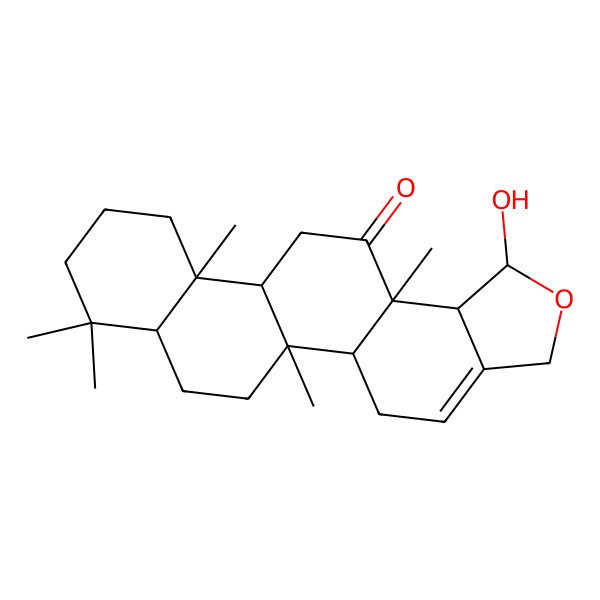 2D Structure of 1-hydroxy-5b,8,8,11a,13a-pentamethyl-3,5,5a,6,7,7a,9,10,11,11b,12,13b-dodecahydro-1H-phenanthro[2,1-e][2]benzofuran-13-one