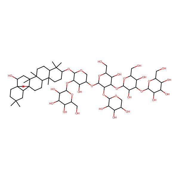 2D Structure of 2-[5-[4-[3,5-Dihydroxy-6-(hydroxymethyl)-4-[3,4,5-trihydroxy-6-(hydroxymethyl)oxan-2-yl]oxyoxan-2-yl]oxy-5-hydroxy-6-(hydroxymethyl)-3-(3,4,5-trihydroxyoxan-2-yl)oxyoxan-2-yl]oxy-4-hydroxy-2-[(2-hydroxy-4,5,9,9,13,20,20-heptamethyl-24-oxahexacyclo[15.5.2.01,18.04,17.05,14.08,13]tetracosan-10-yl)oxy]oxan-3-yl]oxy-6-(hydroxymethyl)oxane-3,4,5-triol