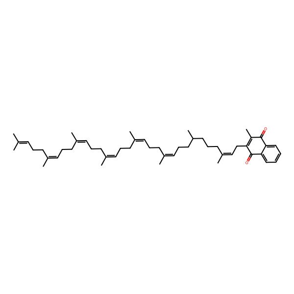 2D Structure of 2-methyl-3-[(2E,7R,10E,14E,18E,22E,26E)-3,7,11,15,19,23,27,31-octamethyldotriaconta-2,10,14,18,22,26,30-heptaenyl]naphthalene-1,4-dione