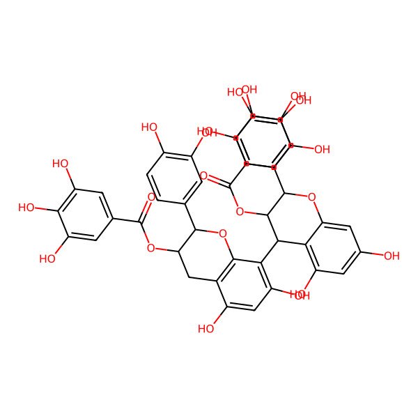 2D Structure of [2-(3,4-dihydroxyphenyl)-8-[5,7-dihydroxy-3-(3,4,5-trihydroxybenzoyl)oxy-2-(3,4,5-trihydroxyphenyl)-3,4-dihydro-2H-chromen-4-yl]-5,7-dihydroxy-3,4-dihydro-2H-chromen-3-yl] 3,4,5-trihydroxybenzoate
