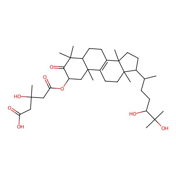 2D Structure of 5-[[17-(5,6-Dihydroxy-6-methylheptan-2-yl)-4,4,10,13,14-pentamethyl-3-oxo-1,2,5,6,7,11,12,15,16,17-decahydrocyclopenta[a]phenanthren-2-yl]oxy]-3-hydroxy-3-methyl-5-oxopentanoic acid