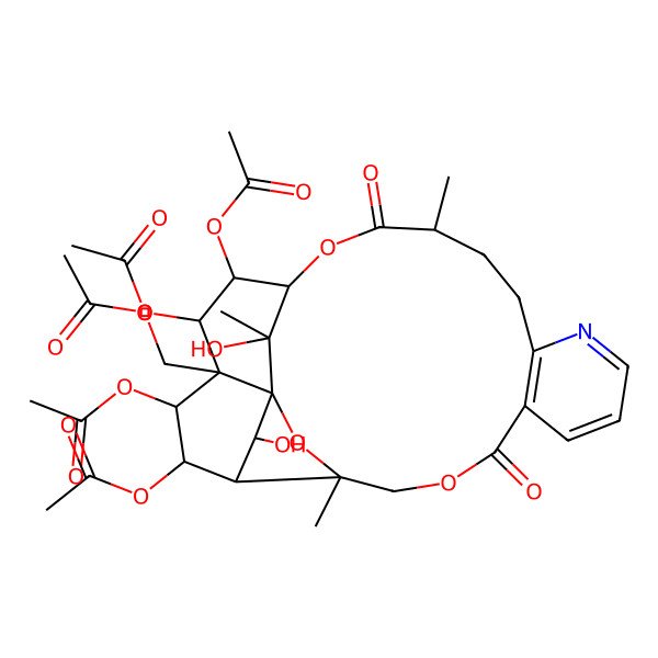2D Structure of [(1S,3R,15S,18S,19R,20R,21R,22S,23R,24S,25R,26S)-19,20,22,23-tetraacetyloxy-25,26-dihydroxy-3,15,26-trimethyl-6,16-dioxo-2,5,17-trioxa-11-azapentacyclo[16.7.1.01,21.03,24.07,12]hexacosa-7(12),8,10-trien-21-yl]methyl acetate
