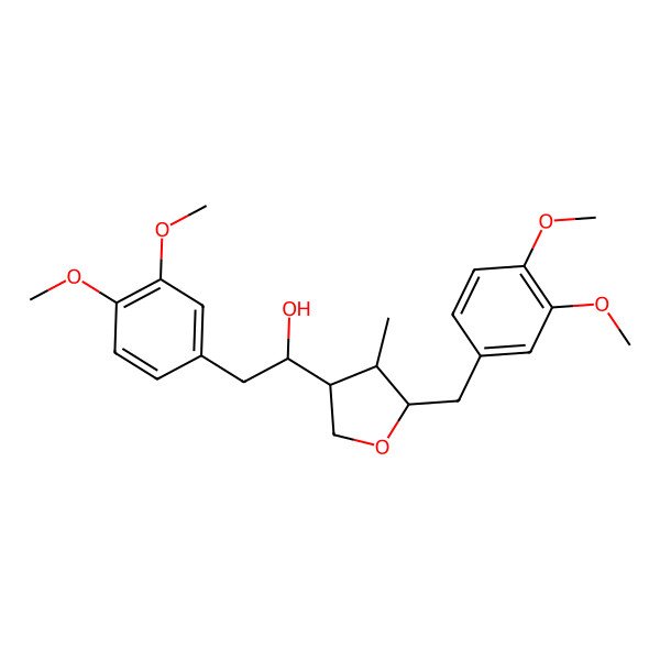 2D Structure of (1S)-2-(3,4-dimethoxyphenyl)-1-[(3R,4S,5R)-5-[(3,4-dimethoxyphenyl)methyl]-4-methyloxolan-3-yl]ethanol