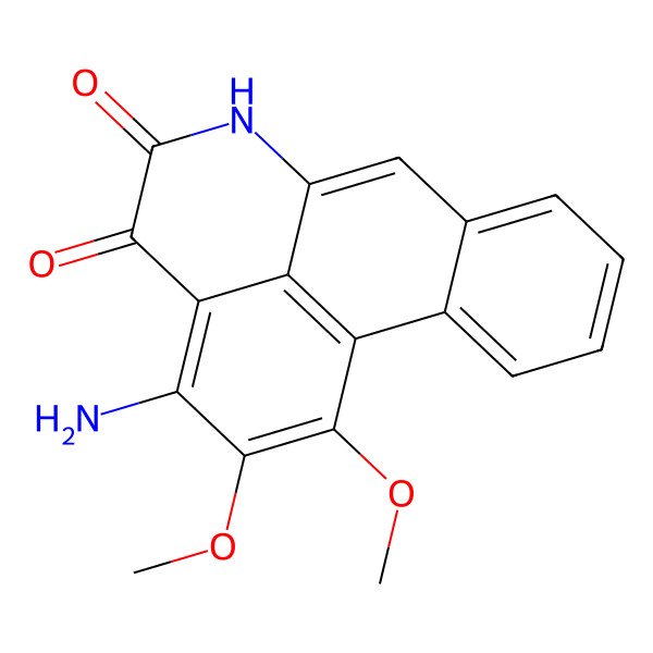 2D Structure of 14-Amino-15,16-dimethoxy-10-azatetracyclo[7.7.1.02,7.013,17]heptadeca-1(17),2,4,6,8,13,15-heptaene-11,12-dione